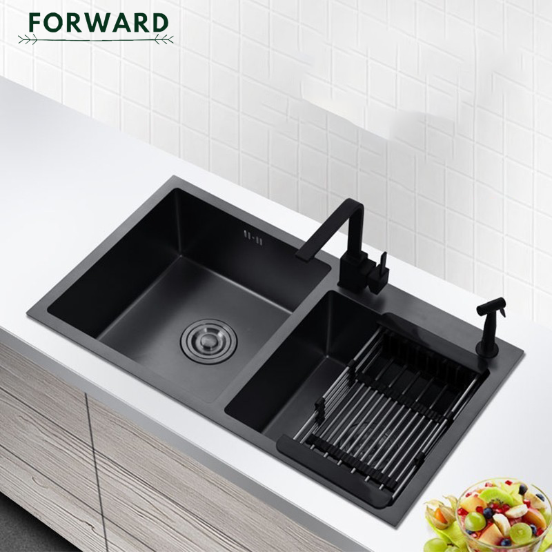 FH0024 Kitchen sink ,stainless steel,black sink，handmade sink,Black sink ซิงค์ ซิงค์ล้างจาน อ่างล้างจาน ซิงค์สแตนเลส อ่างล้างจานสแตนเลส ซิงค์สแตนเลส ซิงค์สแตนเลส201