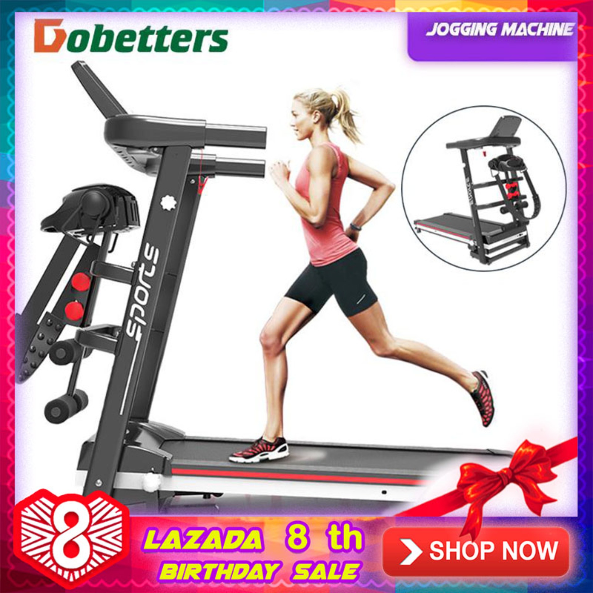 ลู่วิ่งไฟฟ้า เสียงเงียบ ใช้งานง่าย มีจอ LCD อเนกประสงค์ รับน้ำหนักสูงสุด 100kg *ตัวใหญ่