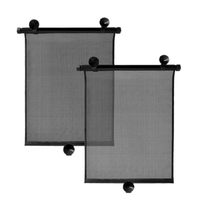 2 Pack Retractable Car Side Window Sun Shade - 15x17 Inch UV Blocker With Suction Cups, For Cars & Strollers