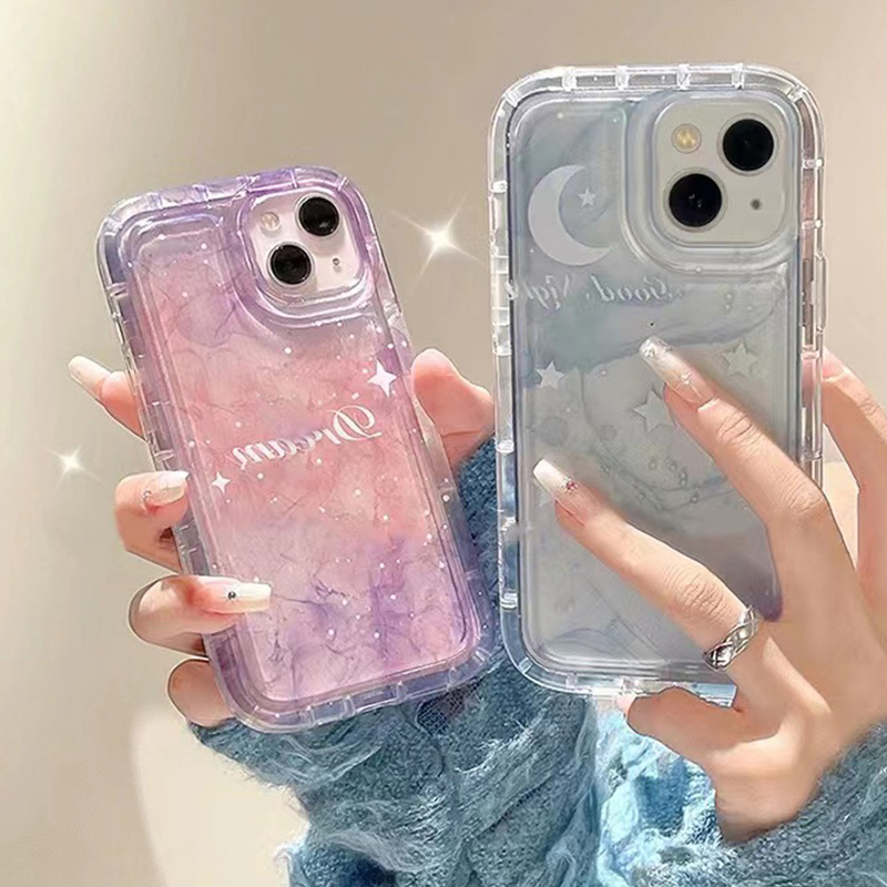 For IPhone 14 Pro Max IPhone Case Thickened TPU Soft Case Clear Case Airbag Shockproof Dreamy Starry Night Compatible with For IPhone 11 Pro Max