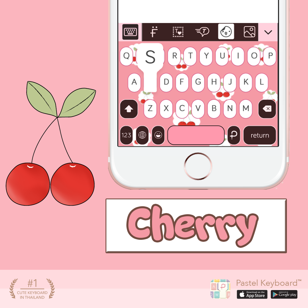 Cherry Keyboard Theme⎮(E-Voucher) for Pastel Keyboard App