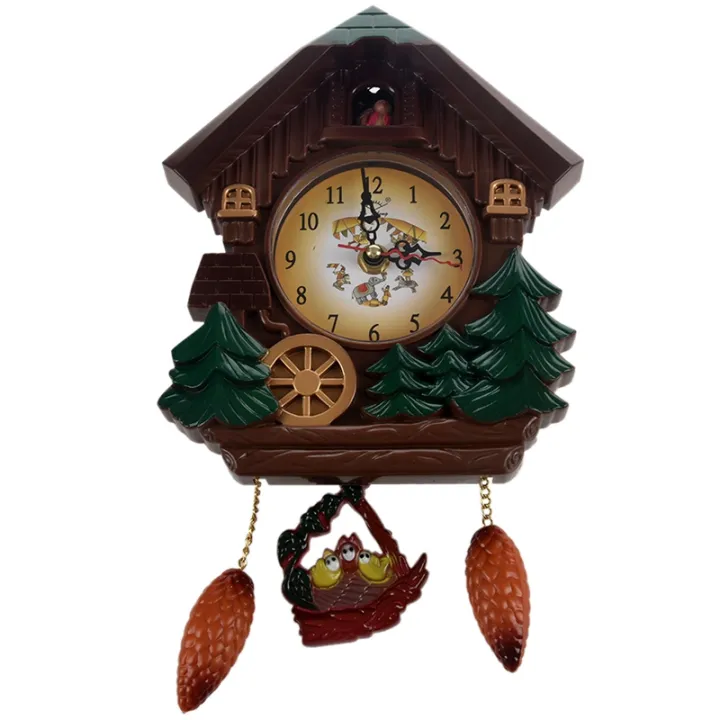 House Shape 8 Inches Wall Clock Cuckoo Vintage Bird Bell Timer Living Room Pendulum Craft Art Home Decor Lazada Singapore - Wall Clock Art And Craft