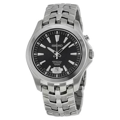 ดูภาพ Karnvera Shop Seiko นาฬิกาข้อมือผู้ชาย SNQ101 Perpetual Calendar Solid Stainless-Steel Case and Bracelet Black Dial Watch เพิ่มเติม Karnvera Shop Seiko นาฬิกาข้อมือผู้ชาย SNQ101 Perpetual Calendar Solid Stainless-Steel Case and Bracelet Black Dial Watch