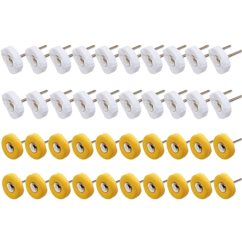 40 Pieces Buffing Wheels for Polishing Buffer Wheel Watch Jewelry Polish Rotary Drill Tool Accessories 3mm Mandrel