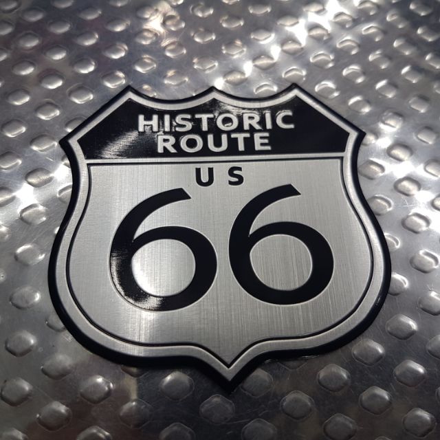 Best saller HISTORIC ROUTE US 66 โลโก้ อลูมิเนียม แป้นเหยียบกันลื่น logo logoรถ โลโก้รถ ดุมล้อ BENZ