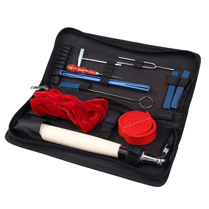 10 Pieces Piano Tuning Tools Kits Including Tuning Hammer Mute Wrench Hammer Handle Kit Tools and Case for Tuner