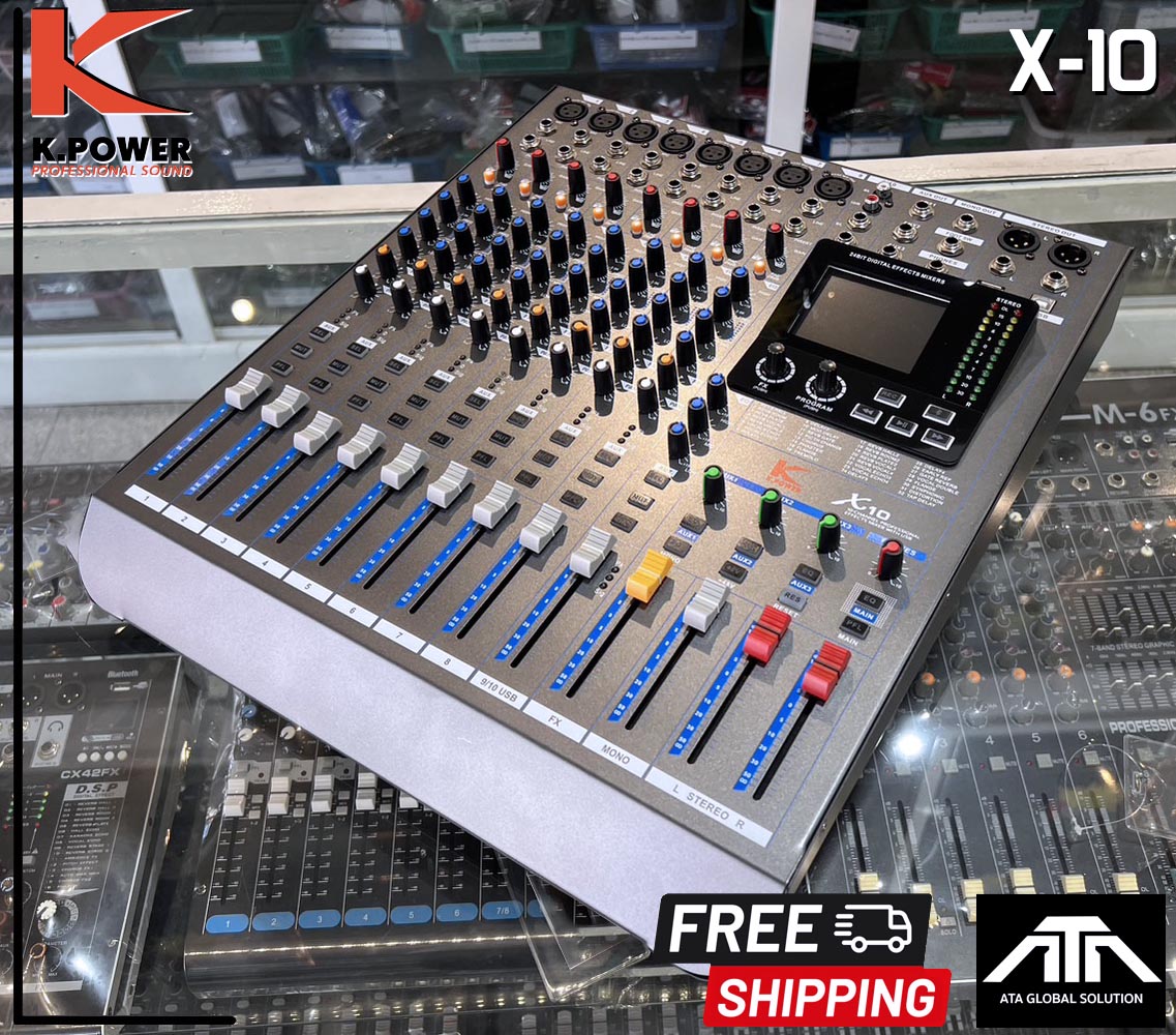 DIGITAL MIXER K.POWER X10 ดิจิตอล มิกซ์เซอร์ 10 CHANNELS MIXER 8 MONO