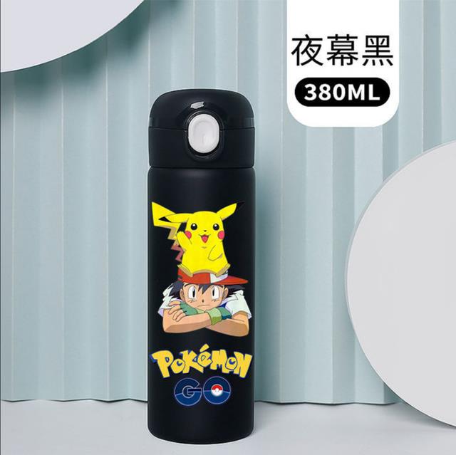 380ML Pokemon Anime Children Thermal Bottle Pikachu Thermos Keeps Heat Kids  straw Cup Pokemon Adult Stainless Steel Water Cup - AliExpress