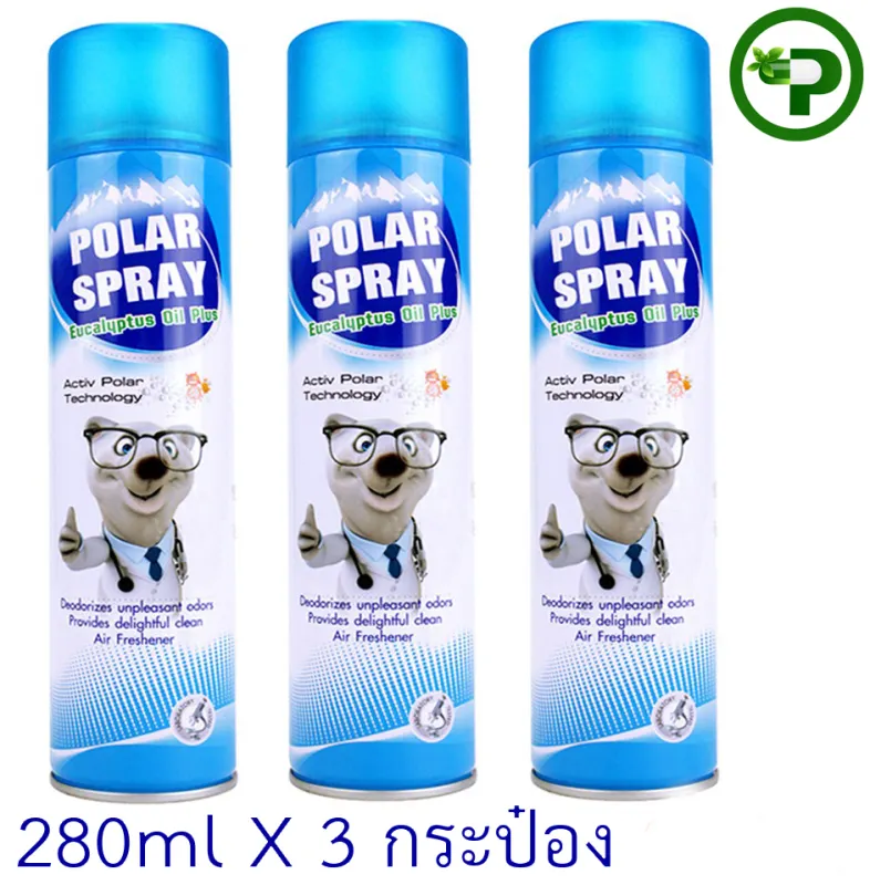 ภาพสินค้าPolar Spray Eptus Oil Plus โพลาร์ สเปรย์ ยูคาลิปตัส แพ็ค3ขวด (280ml.x3) THREE CAN จากร้าน PharmYaPharmacist บน Lazada ภาพที่ 1