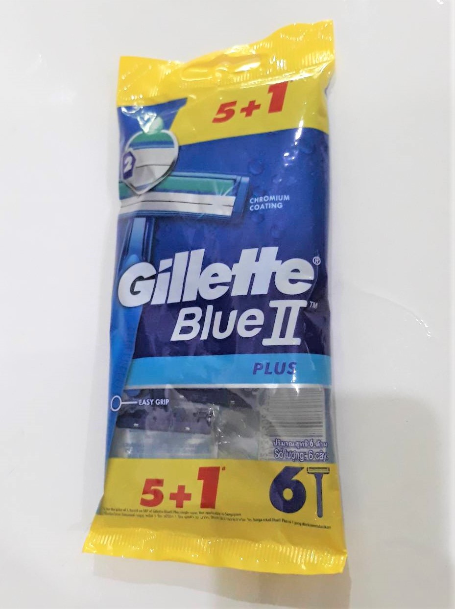 Gillette Blue II Plus ยิลเลตต์ ด้ามมีดโกน บลูทูพลัส แพ็ค 5+1