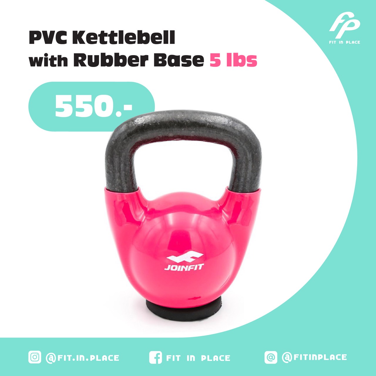 Fit in Place - Joinfit PVC Kettlebell With Rubber Base 5lbs