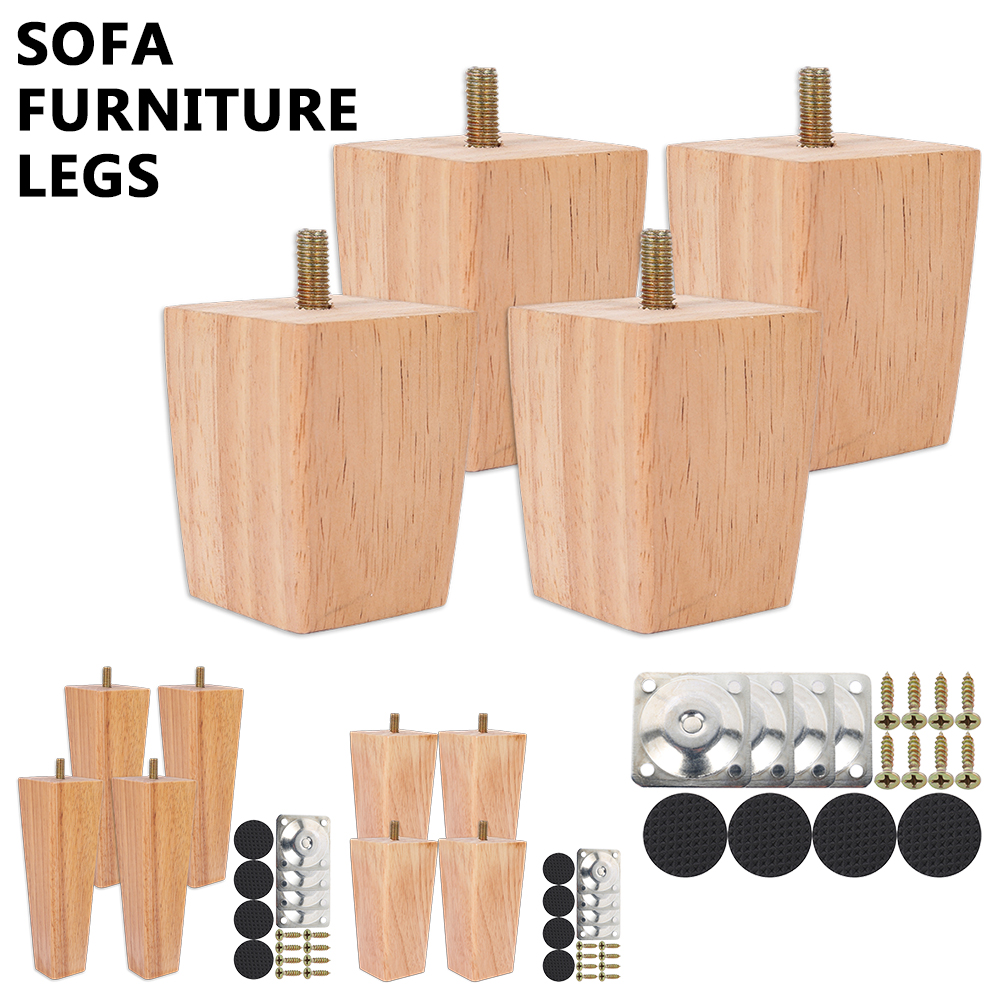 4pcs Pack 10cm Tall Wooden Sofa Legs Furniture Feet