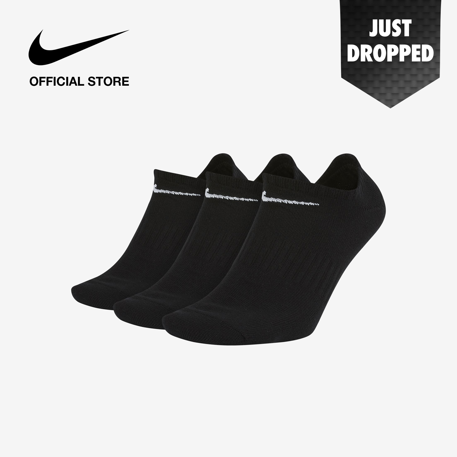 Nike Unisex Everyday Lightweight Training No-Show Socks (3 Pairs) - Black