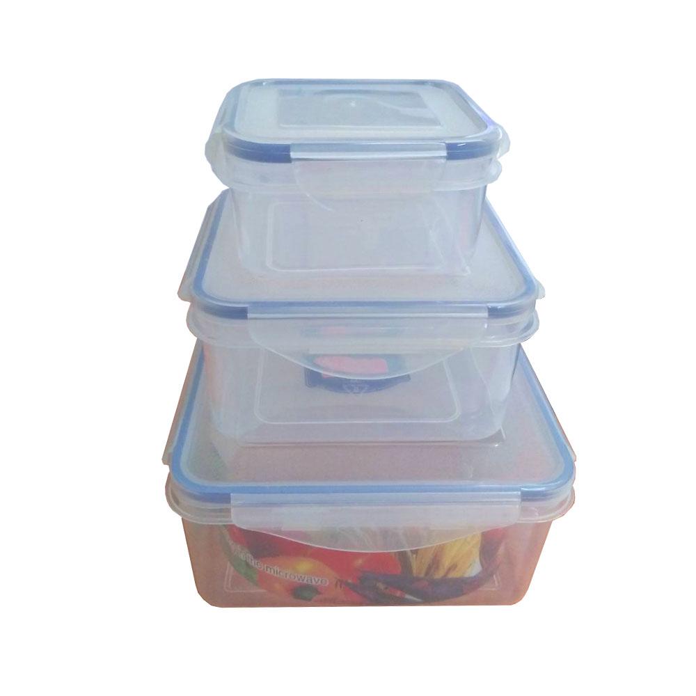 กล่องพลาสติก สำหรับเก็บอาหาร เข้าไมโครเวฟได้ 6 ชิ้น (3กล่อง) YF-1245