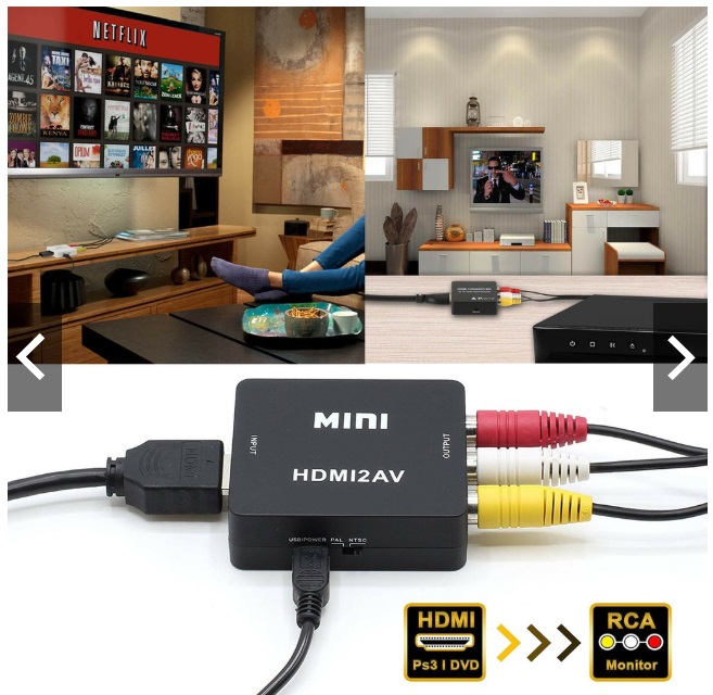 HDMI to AV Converter (1080P) แปลงสัญญาณภาพและเสียงจาก HDMI เป็น AV (black)