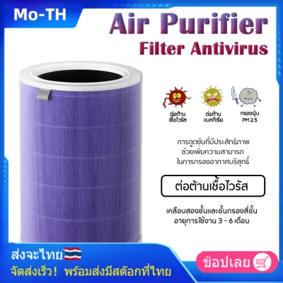 Xiaomi Mi Air Purifier Filter(Antibacterial and antiviral Version) - Purple adapt for Air purifier 2S 3C and Pro PM2.5.ใส้กรองเครื่องฟอกอากาศม่วง รุ่นต่อต้านแบคทีเรียและไวรัส ไรฝุ่นในอากาศ