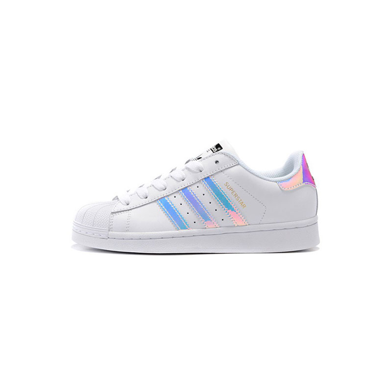 รับประกัน 5 ปีADIDAS SUPERSTAR Mens and Womens รองเท้าสเก็ตบอร์ด EG4958