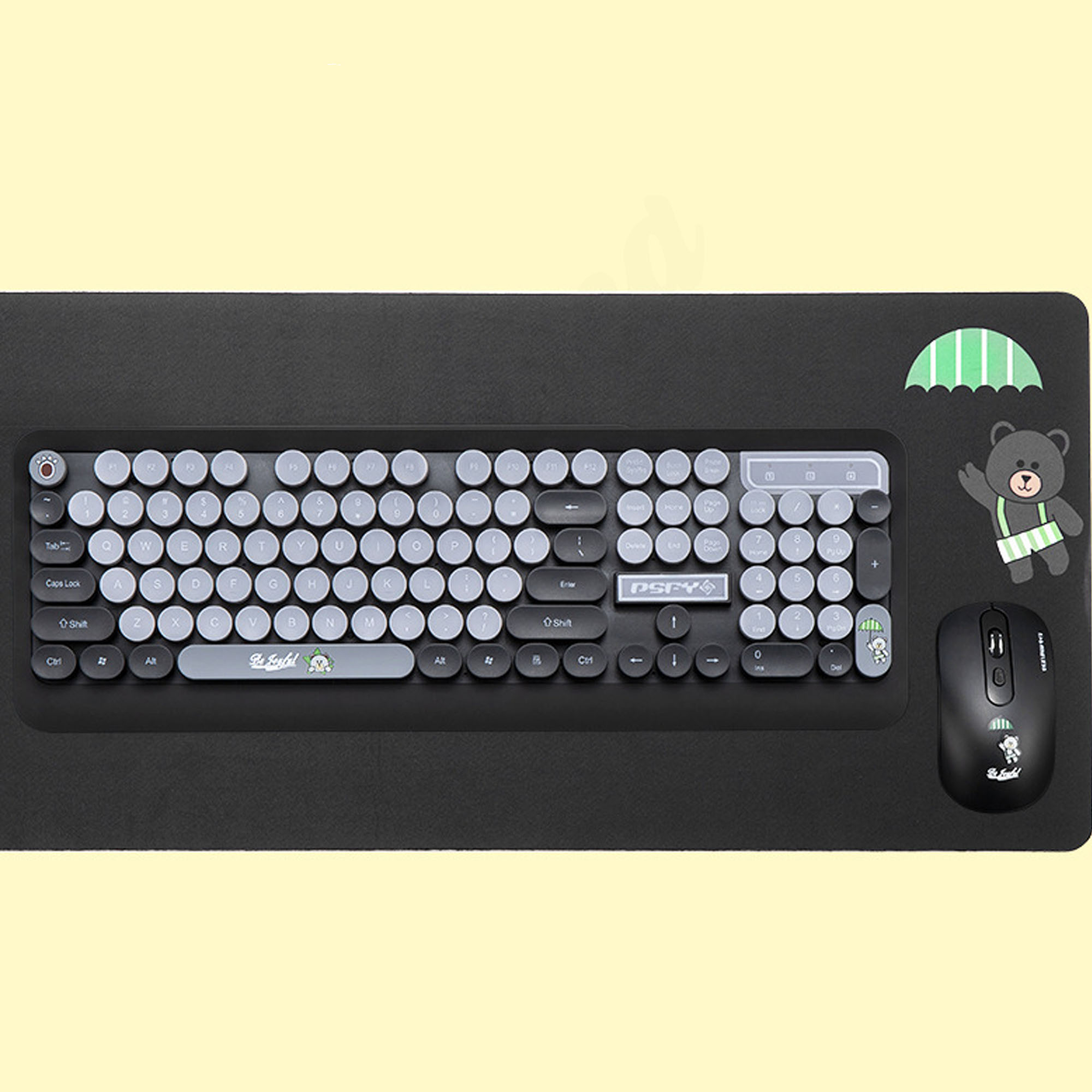 Poca Care Keyboard เม้าส์ คีย์บอร์ด ไร้สาย กันน้ำหกใส่ ปุ่มลอย Wireless Keyboard Mouse Wireless Set Home Office