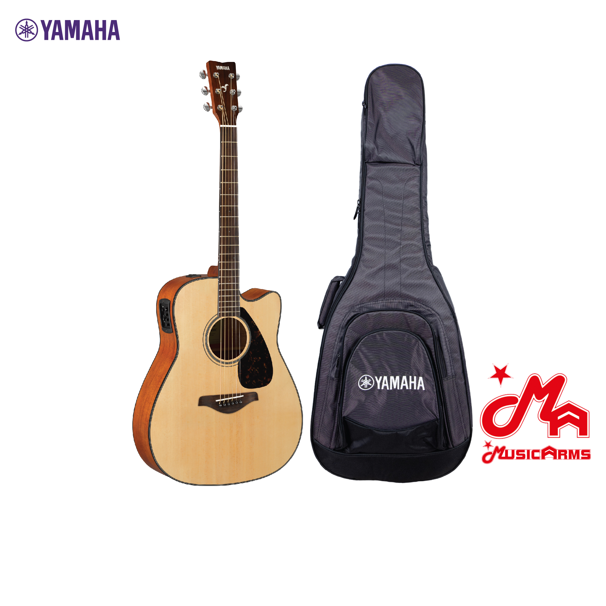 YAMAHA FGX800C Electric Acoustic Guitar กีตาร์โปร่งไฟฟ้ายามาฮ่า รุ่น FGX800C + Deluxe Guitar Bag กระเป๋ากีตาร์รุ่นดีลักซ์