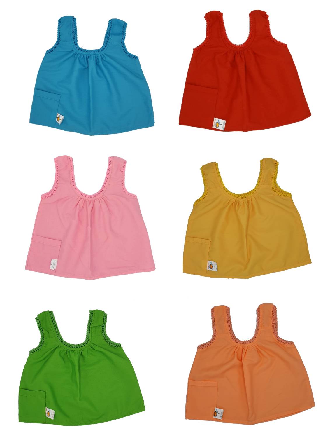 เสื้อคอกระเช้าสำหรับเด็ก 3 ตัวคละสี ราคาพิเศษ (ไม่สามารถเลือกสีได้)