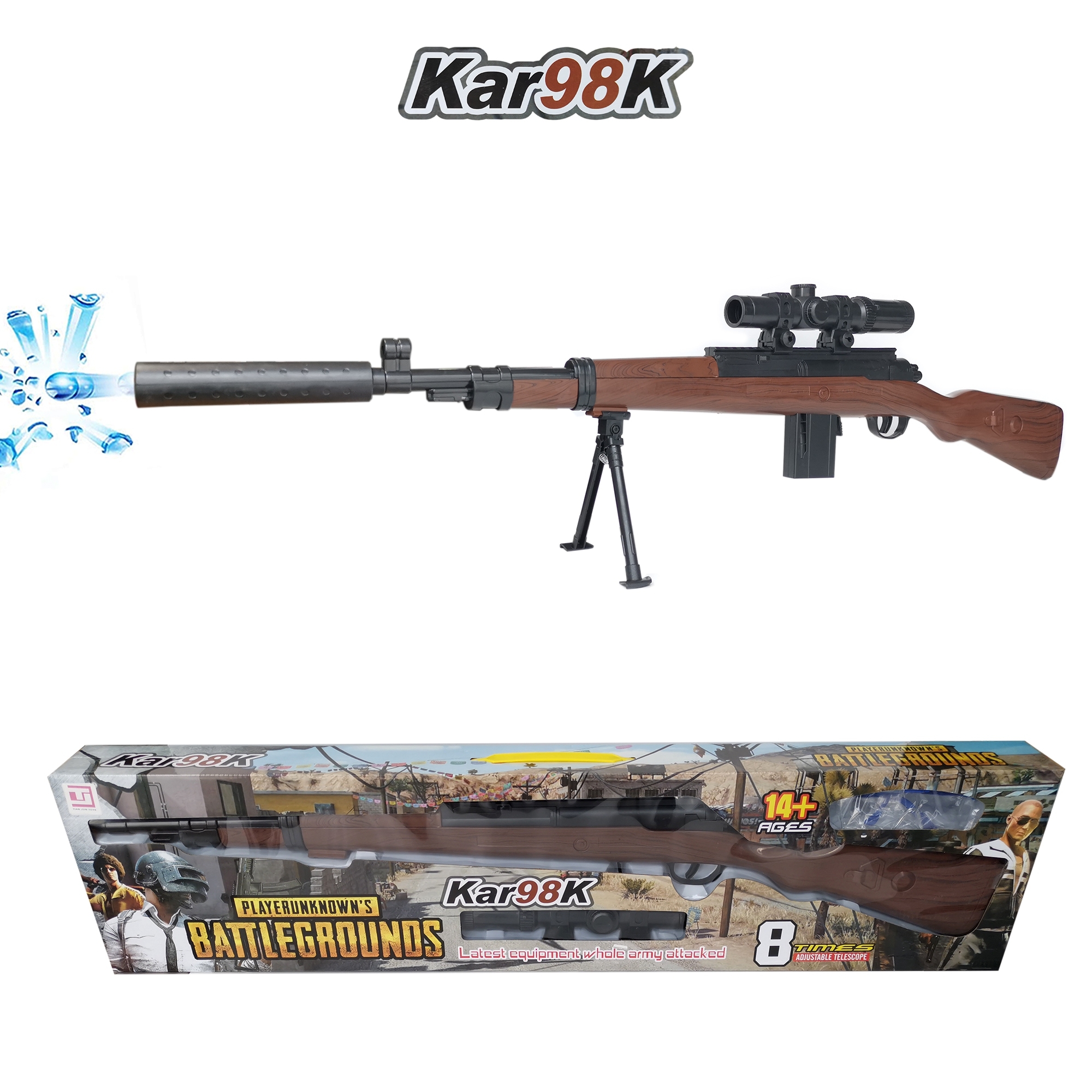 KhoaOat Shop ปืนของเล่น ปืนอัดลม ปืนอัดลมยิงกระสุนเจล Kar98K ระบบสปริงชักยิงทีละนัด