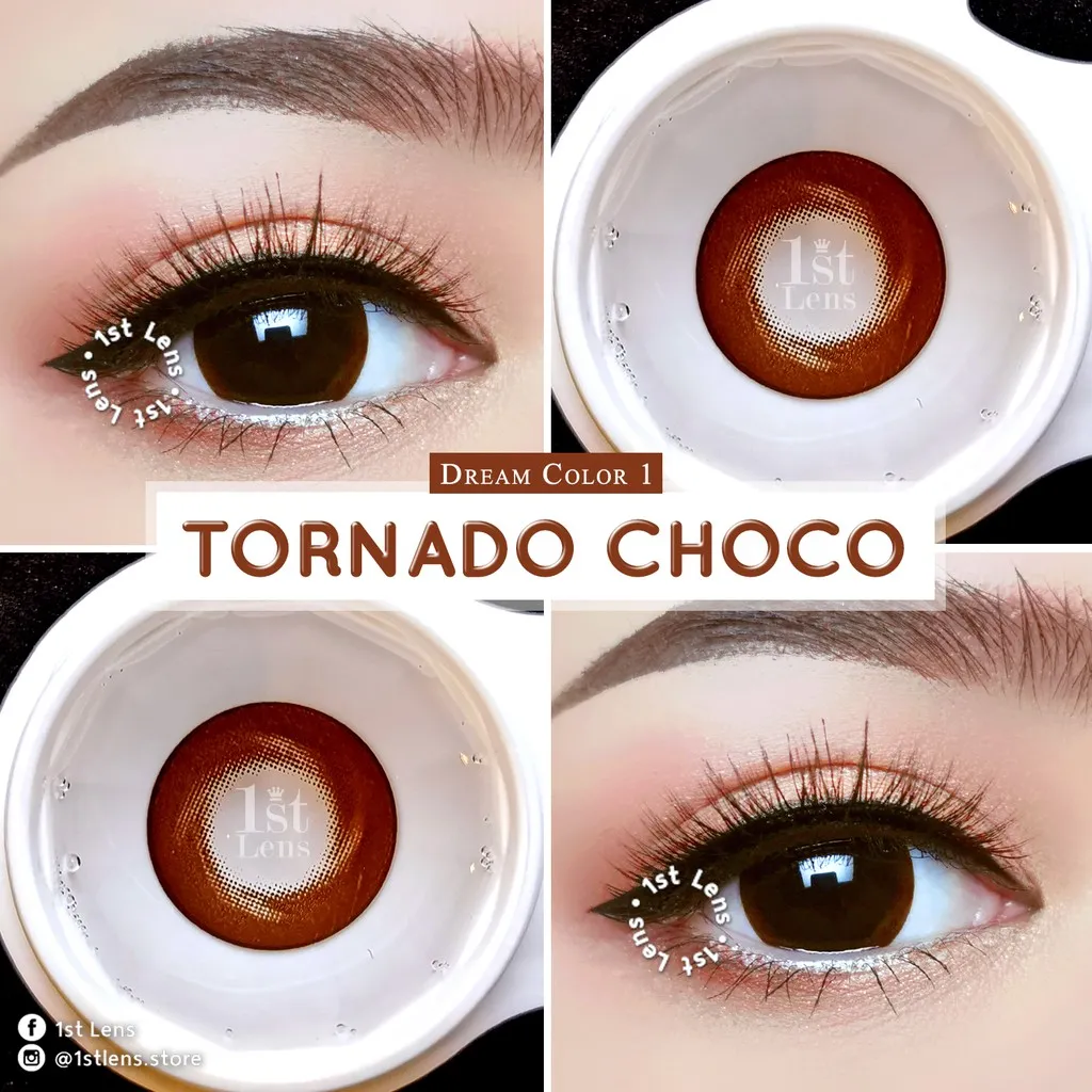 (0.00 ถึง -6.50) รุ่น ★ TORNADO CHOCO ★ Dreamcolor1 Contact Lens | คอนแทคเลนส์ รายเดือน | สายตาสั้น สีช็อคโกแลต