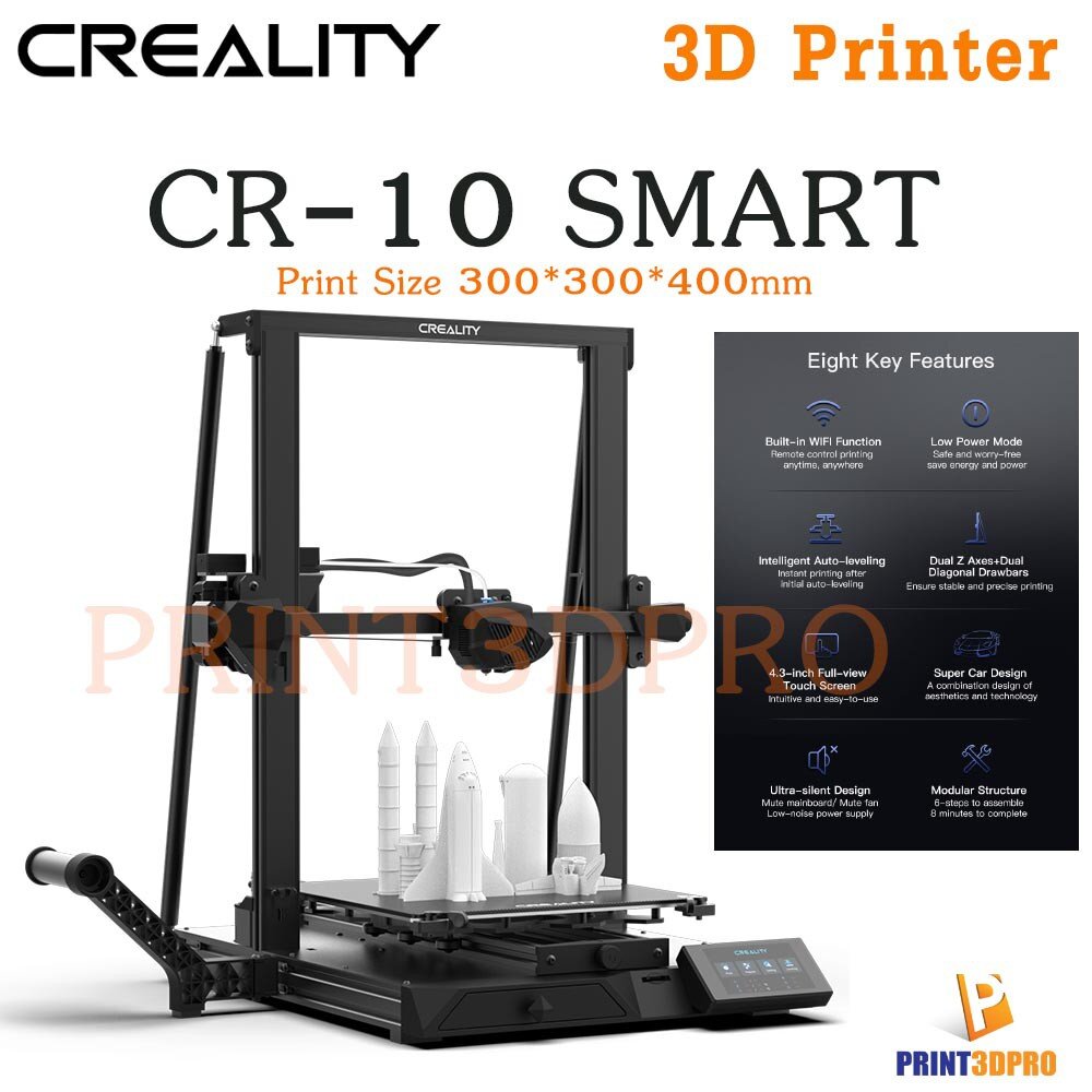 3D Printer Creality CR-10 Smart 300x300x400mm got smarter. Intelligent Experience Advanced Performance Super Car Design