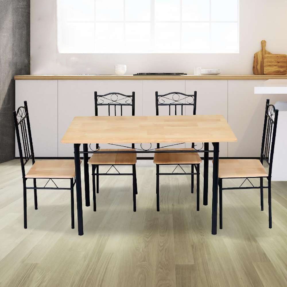 HomeyHome ชุดโต๊ะอาหารพร้อมเก้าอี้ 4 ที่นั่ง ลายไม้ (3สี) ชุดโต๊ะไม้พร้อมเก้าอี้ โต๊ะ โต๊ะกินข้าว โต๊ะกลาง ชุดโต๊ะกินข้าว โต๊ะกินข้าว โต๊ะอาหาร ชุดโต๊ะอาหารเมลามีน (ไม่รวมประกอบ) Dining Table Set with 4 Chairs