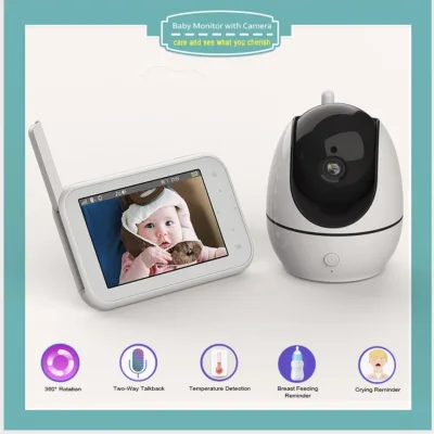 พร้อมส่งจากไทย Baby Monitor 4.5in LCD HD จอแสดงผลกล้องผู้เลี้ยงอิเล็กทรอนิกส์วิทยุวิดีโอการตรวจสอบอุณหภูมิ Cry Babies