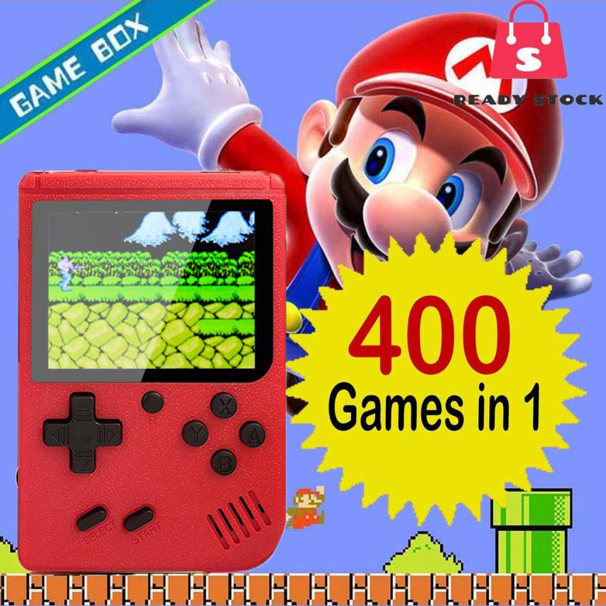 เครื่องเล่นเกมแบบพกพา Game Box 400 In 1 เกมบอย เรโทร Mini Handheld Game Player Retro Game