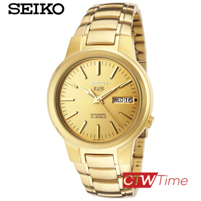 ส่งฟรี !! SEIKO 5 Automatic นาฬิกาข้อมือผู้ชาย สแตนเลสแท้ รุ่น SNKA10K1 (สีทอง)