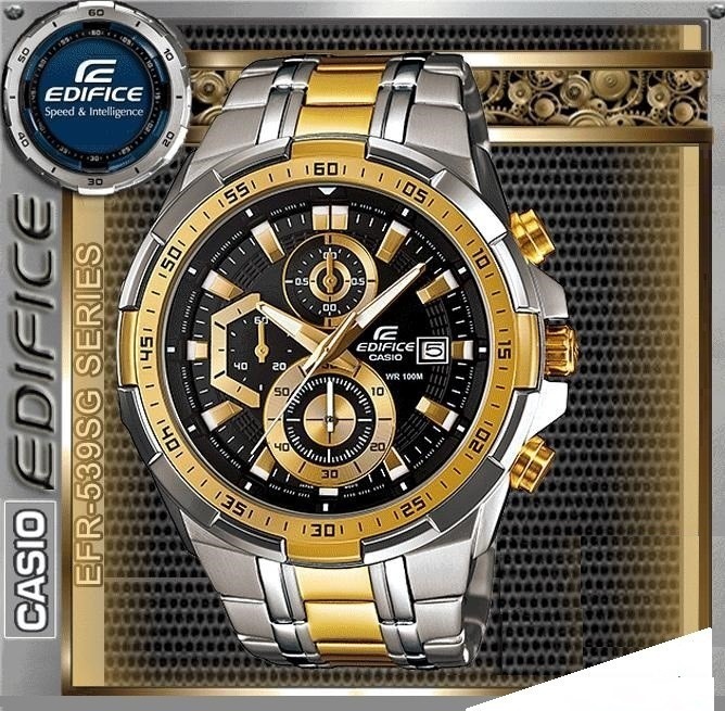 New Casio นาฬิกาข้อมือชาย สายสอตนเลส รุ่น EFR-539SG-1A Silver/gold รับประกัน 1 ปี（ของแท้100% ประกันCMG)