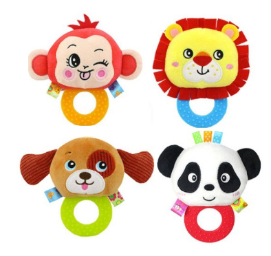 ยางกัดรูปสัตว์น่ารักของเล่นสั่นสะเทือน   Multi-function Ball-Shaped Rattle Newborn Toy with Teether สี ลิง (Monkey) สี ลิง (Monkey)