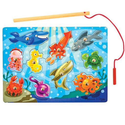 [10ชิ้น+ด้ามจับแม่เหล็ก] พัซเซิลแม่เหล็ก (ตกปลา) Melissa & Doug Fishing Magnetic Puzzle Game 10 Pcs มาพร้อมด้ามจับแม่เหล็ก จับถนัดมือ เล่นสนุก หลากรุ่น 3778/3779/3777 สี ตกปลา สี ตกปลา