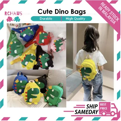 🔥NEW🔥 Dinosaur Kid Nylon Backpack Sling Bag Cute Dino Bag For Kid Children Preschool Kindergarten Bag