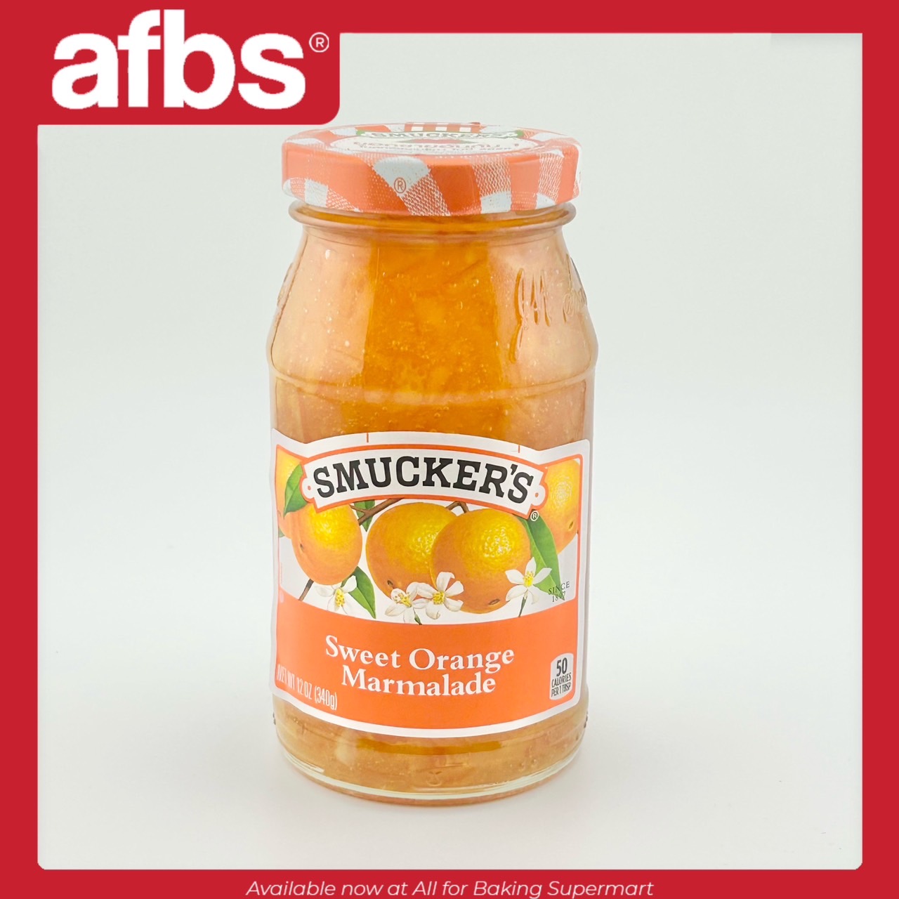 AFBS SMUCKERS Sweet Orange Marmalade 12oz (340g) 50 calories per 1 TBSP