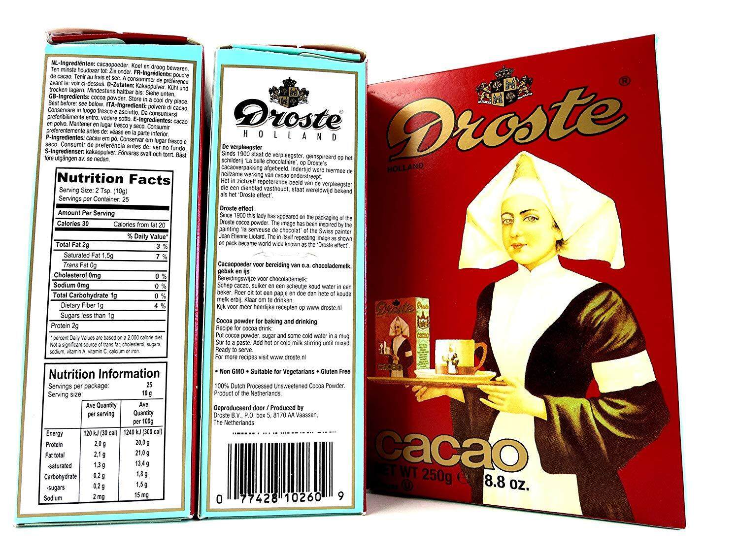 เครื่องดื่มช็อกโกแลตชนิดผง โกโก้แท้ 100% ตราโดรสเต้ นางพยาบาล 250 กรัม