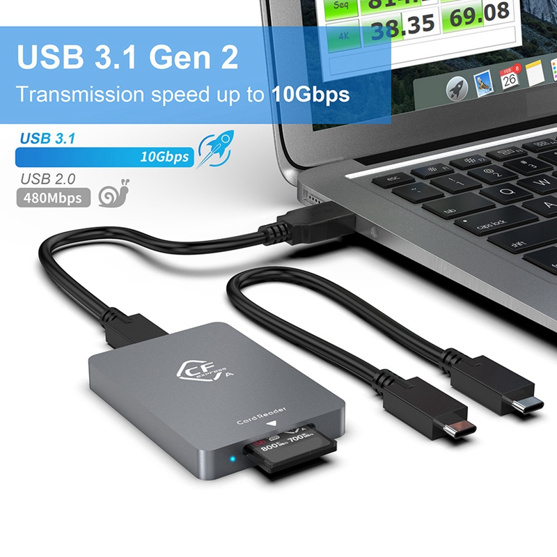 CFexpress Type a Card Reader USB3.1 Gen2 Adapter 10Gbps for Windows XP with Cable for SLR