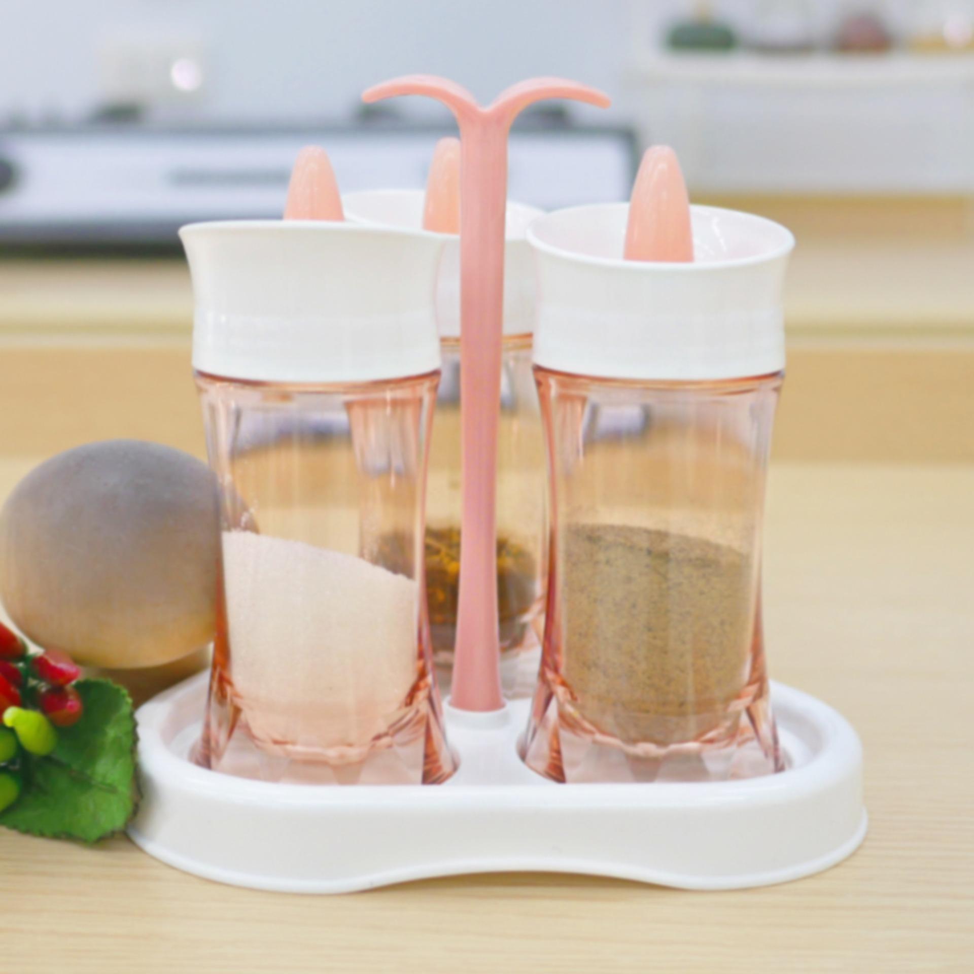 ชุดขวดเครื่องปรุง สีขาว 3ชิ้น/ชุด Hs8231676 By Happyland Shop
