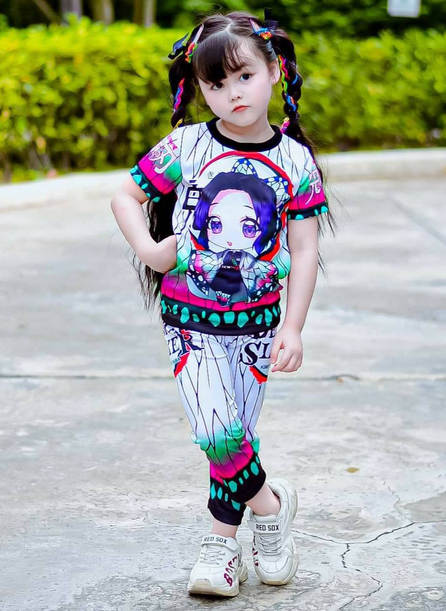 [BeautieItem] เสื้อผ้าเด็ก ชุดนอนเด็ก ชุดเซ็ตเด็ก งานผ้าไมโครพิมพ์ลายทั้งชุด ลาย ดาบพิฆาตอสูร ชิโนบุ (เสื้อแขนสั้น+ กางเกงขายาว)