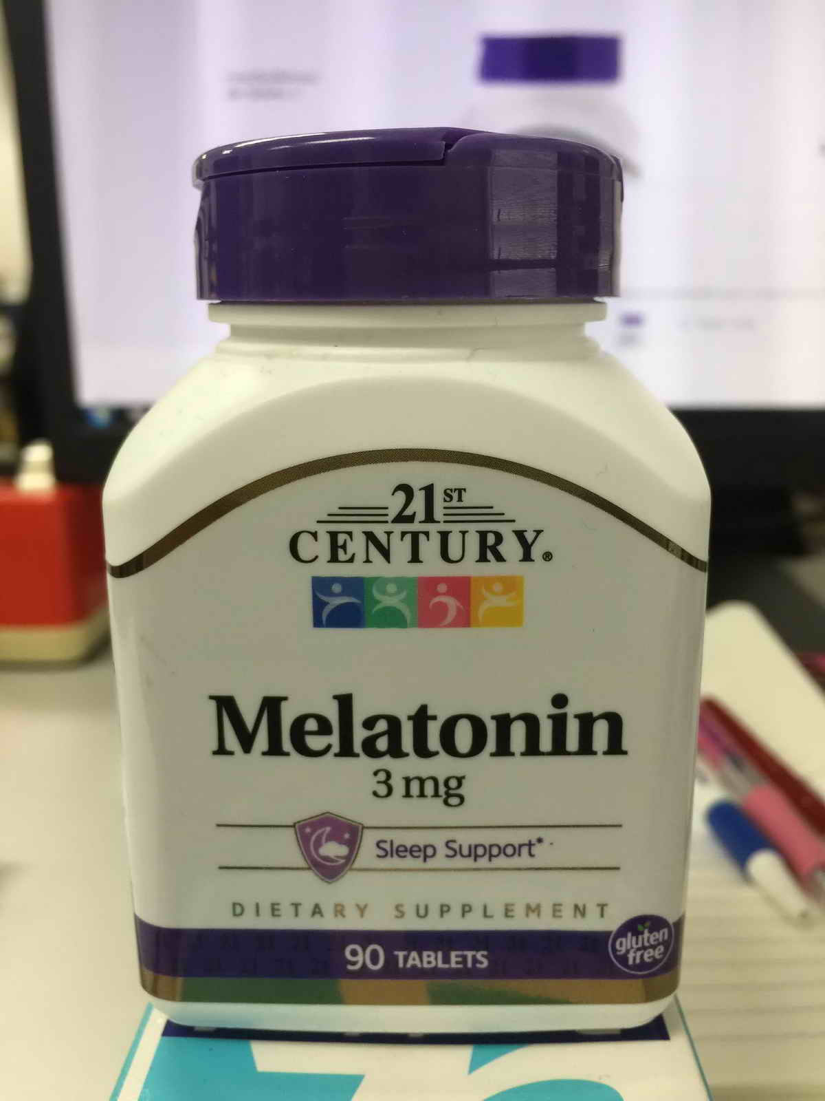 21st Century ช่วยการนอนหลับ ลดความเครียด Melatonin 3 mg 90 Tablets