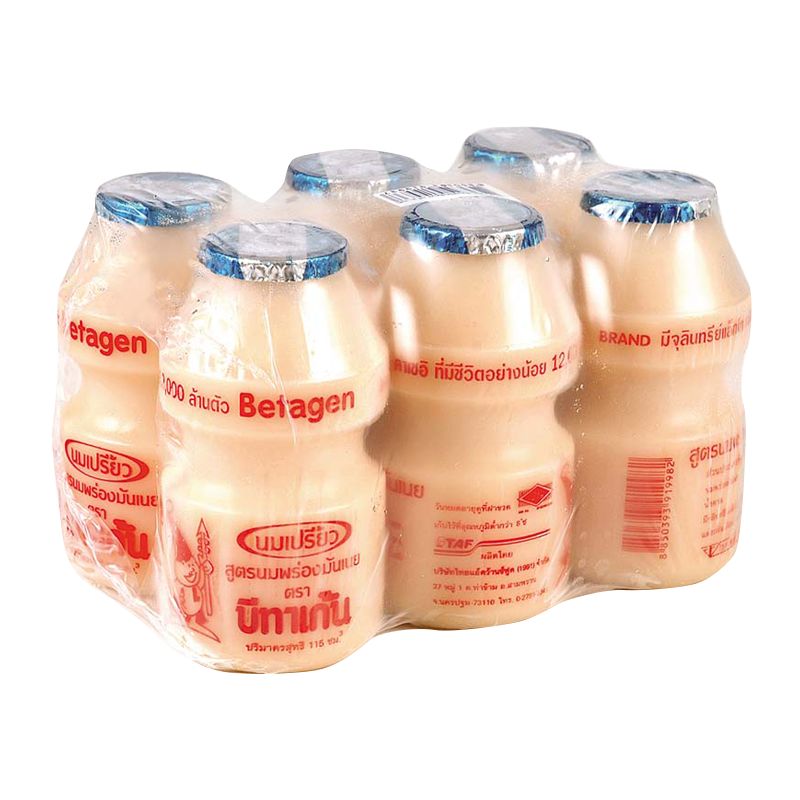 บีทาเก้น นมเปรี้ยว สูตรนมพร่องมันเนย 85 มล. x 6 ขวด/Beatgen skimmed milk, 85ml x 6 bottles