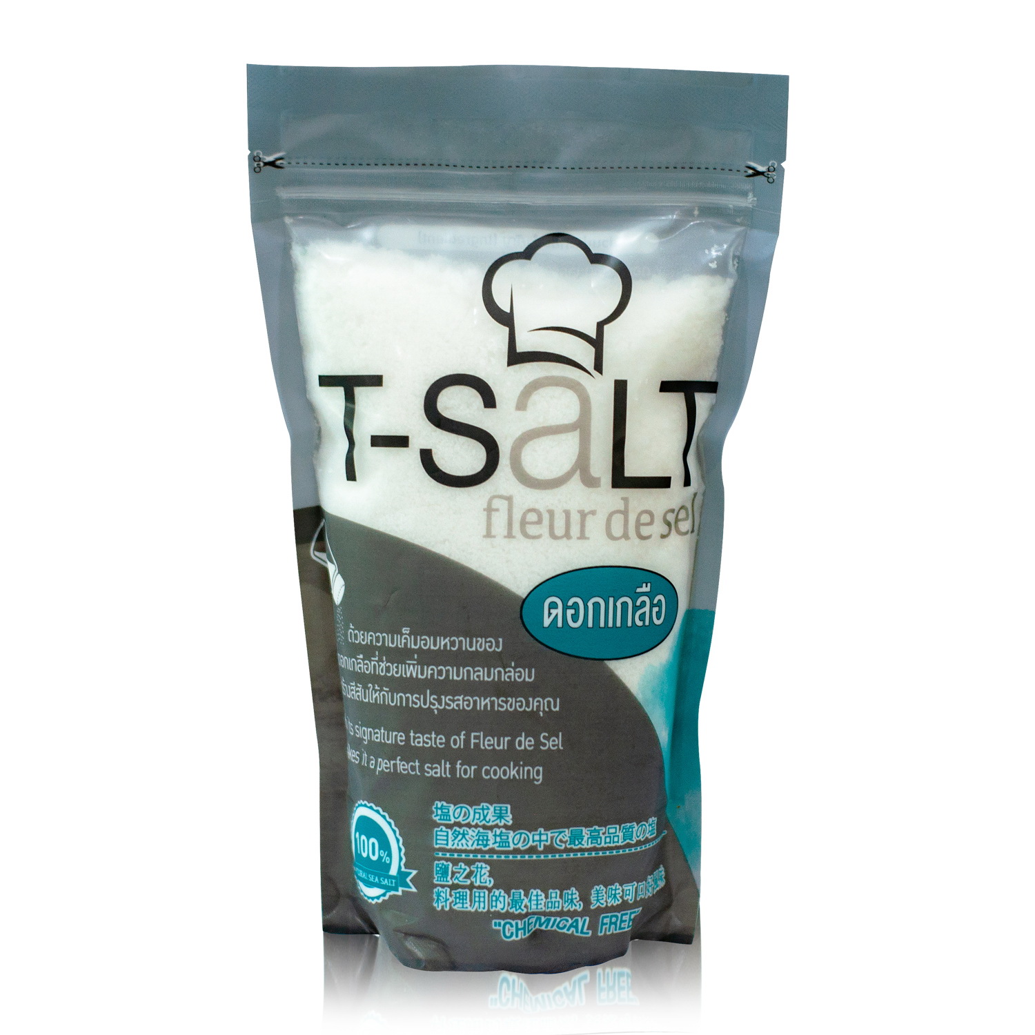 ดอกเกลือทะเล T-Salt (100% Natural Fleur de sel ) ไม่เติมสารไอโอดีน ปราศจากสารเคมี (จัดนำหน่ายโดยบริษัทเจ้าของแบรนด์)