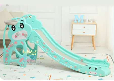 Kids castle สไลเดอร์ แป้นบาสพร้อมลูกบาสน้องยีราฟน้อย สีหวาน