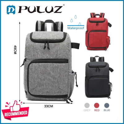 2021 PULUZ New Fashion Multi-functional Waterproof Camera Knapsack Large Capacity Portable Travel Camera Bag Backpack for Laptop Canon Nikon Sony DSLR DSLR for Men Women
