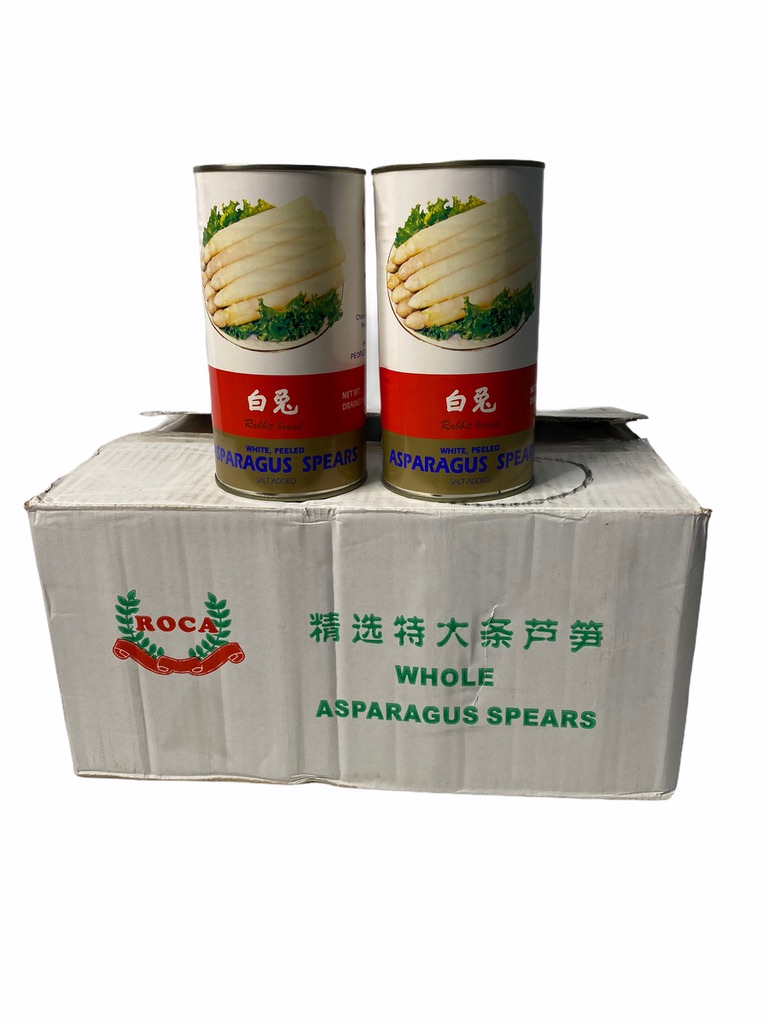 หน่อไม้กระป๋อง Roca Asparagus Spears ตรา กระต่าย Rabbit 790g 1ลัง/บรรจุ 12 กระป๋อง ราคาส่ง ยกลัง สินค้าพร้อมส่ง