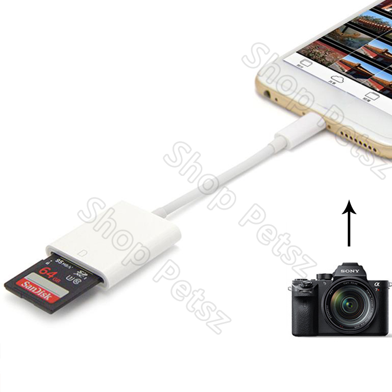การ์ดรีดเดอร์ SD ดิจิตอลกล้องอะแดปเตอร์สำหรับตัวอ่านสายสำหรับ สำหรับ เพื่ออ่านการ์ด Lightning to SD iPhone iPad card reader