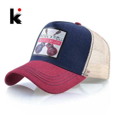 Men's Baseball Cap Mesh Snapback Kpop Baseball Hat Women Outdoor Cotton Dad Hats For Men Fashion Hip Hop Rock Trucker Caps