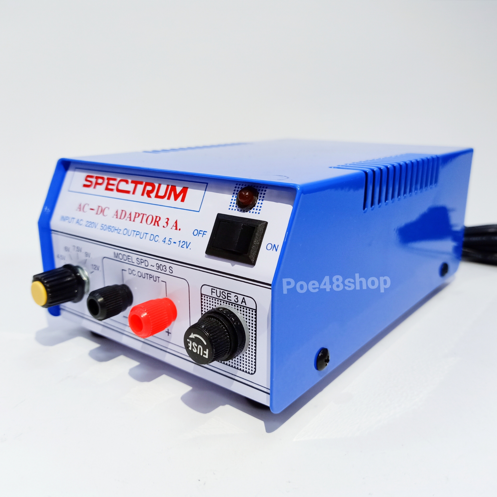 หม้อแปลงไฟ อแดปเตอร์ 3A รุ่นพิเศษ ปรับโวลท์ได้ เข้า 220V ออก 4.5 6 7.5 ...