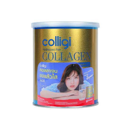 Amado Colligi Hydrolyzed Fish Collagen Tripeptide plus Vitamin C  อมาโด้ คอลลีจิ  ไฮโดรไลซ์ ฟิช คอลลาเจน ไตรเปปไทด์พลัส วิตามิน ซี จำนวน 1 กระป๋อง